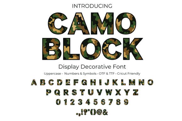 Camo Block: The Ultimate Camouflage Display Font for Bold Designs