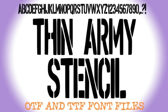 Thin Army Stencil: A Rugged Typography Choice for Bold Design Projects